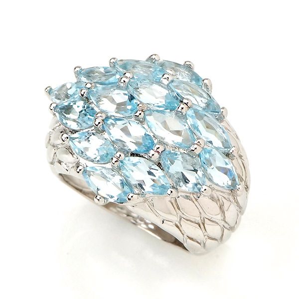 Valentine Jewelry Gift 925 Sterling Silver Genuine Blue Topaz Man Ring 