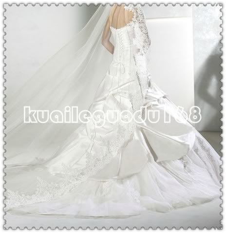   line white satin applique sleeves wedding bridal dress lace up  