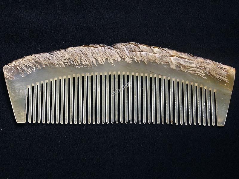17cm Yak Horn Carved raw edge Hair Comb No Static Y8  