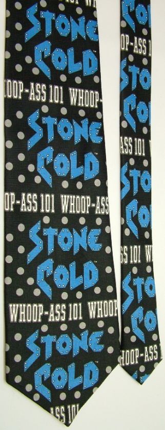 RALPH MARLIN STONE COLD STEVE AUSTIN WRESTLING WWF BLACK BLUE NECK TIE 