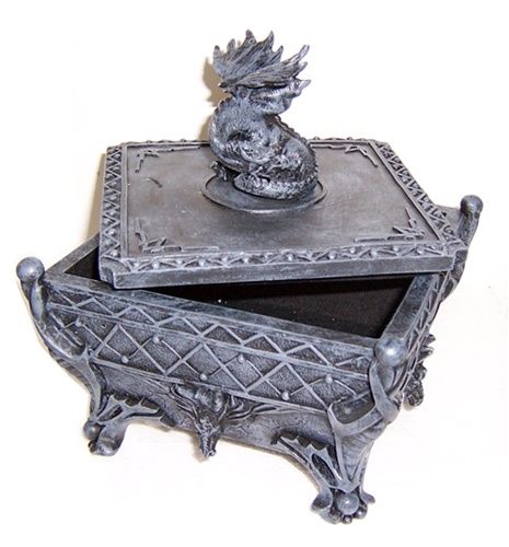 Black Medieval Dragon Jewlery / Trinket Box NEW  