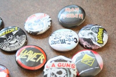   27 Rare Vintage Pins Buttons US Pinbacks Punk Rock/Rock/Metal  
