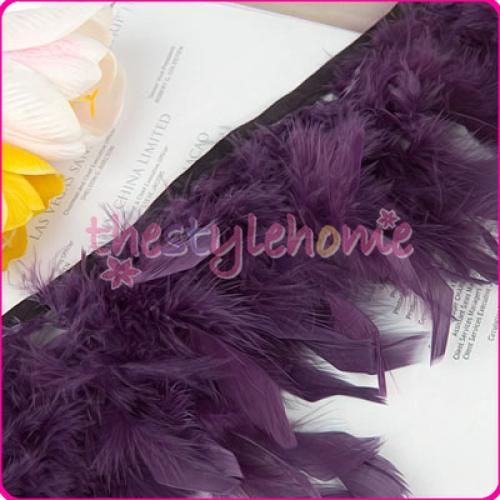 Turkey Feather Fringe Dress Up/Craft Trim   2yd Purple  