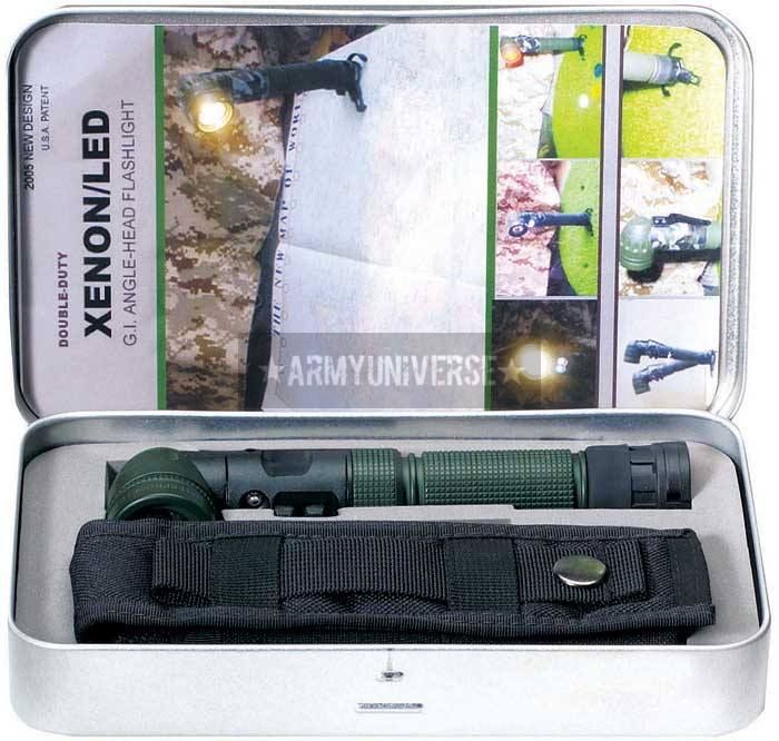 Military Xenon/LED Tactical Angle Head Flashlight  