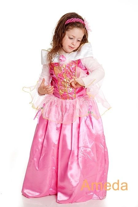 Girls Deluxe Sleeping Beauty Princess Dress Costume 3 8  