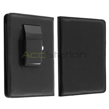 Black PU Leather Case Cover Wallet With LED Light For Kindle Touch 