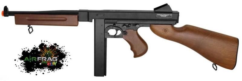   Electric Full Auto Thompson Military Issue M1A1 Tommy Gun Replica
