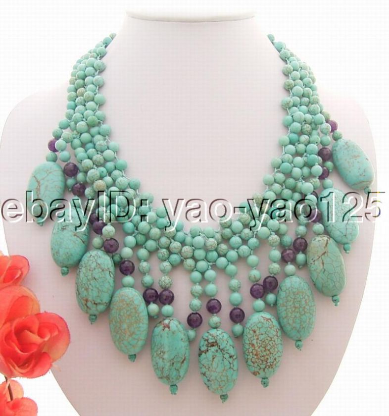 Stunning Turquoise&Amethyst Necklace  