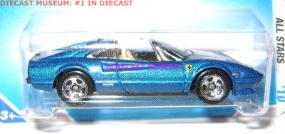 FERRARI 308 GTS BLUE HOT WHEELS 2010 DIECAST 164  