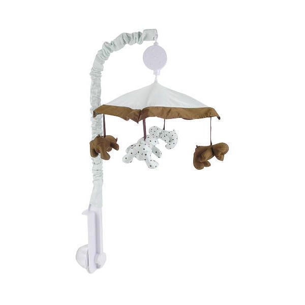   Little Boutique Boys Sage/Brown Bears Luxe Crib Musical Mobile  