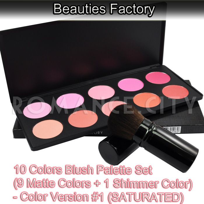 10 Color Matte + Shimmer BLUSH Makeup Palette Set #613Y  